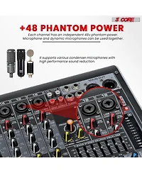 5 Core Audio Mixer 16 Channel Dj Mixing Board Bluetooth Usb Analog Professional Mezclador De Audio