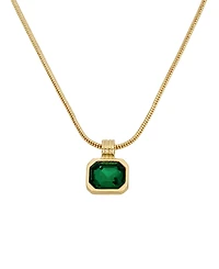 Steve Madden Faux Stone Gem Pendant Necklace