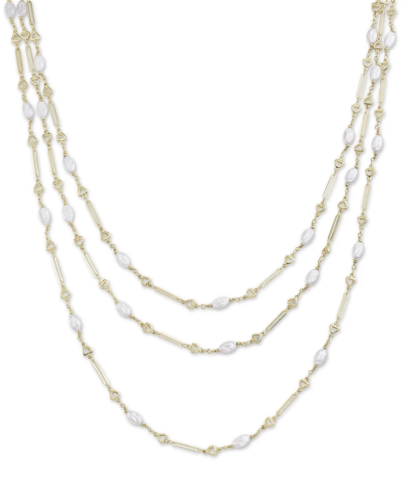 Michael Gabriel Designs Gold-Tone Genuine Pearl 20-1/2" Layered Necklace - THE LYNX