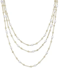 Michael Gabriel Designs Gold-Tone Genuine Pearl 20-1/2" Layered Necklace - THE LYNX