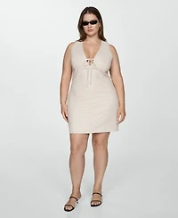 Mango Women's Short Linen Dress