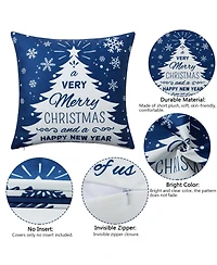 Caromio 4Pcs Velvet Christmas Decorative Throw Pillow Covers 18" x 18"