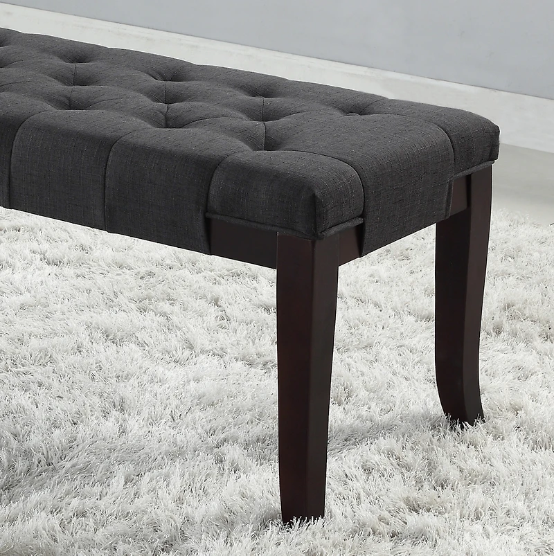 Streamdale Tufted Bench, Fabric, Gray