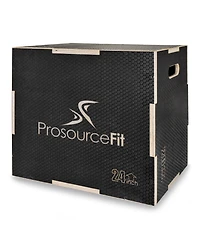 ProsourceFit 3-in-1 Wood Power Grip Plyometric Box, 30/20/24