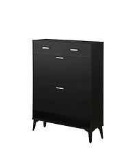Simplie Fun Modern Freestanding Shoe Cabinet with Flip Drawers and Ample Storage
