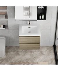 Streamdale 30" Wall-Mounted Vanity with Resin Sink & Soft-Close Drawers