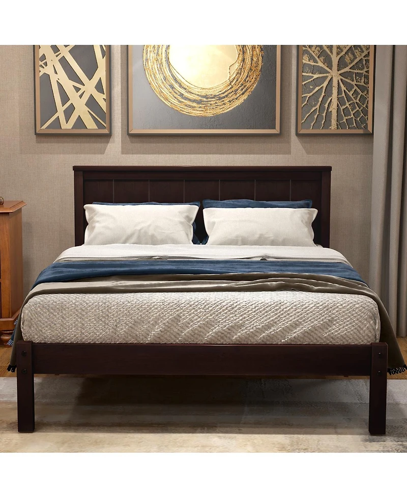 Streamdale Queen Platform Bed Frame, Wood Slats