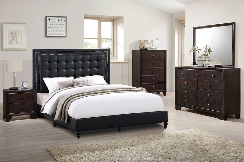 Streamdale Modern Bedroom Nightstand Brown Drawers Bedside Table Rubberwood