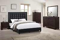 Streamdale Modern Bedroom Nightstand Brown Drawers Bedside Table Rubberwood
