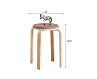 Streamdale Set of 4 Stackable Wood Stools for Dining, Kitchen, Classroom (Coffee)