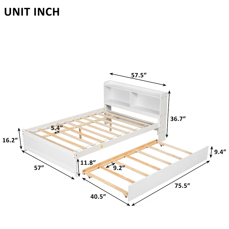 Streamdale Full Bed With Trundle, Bookcase