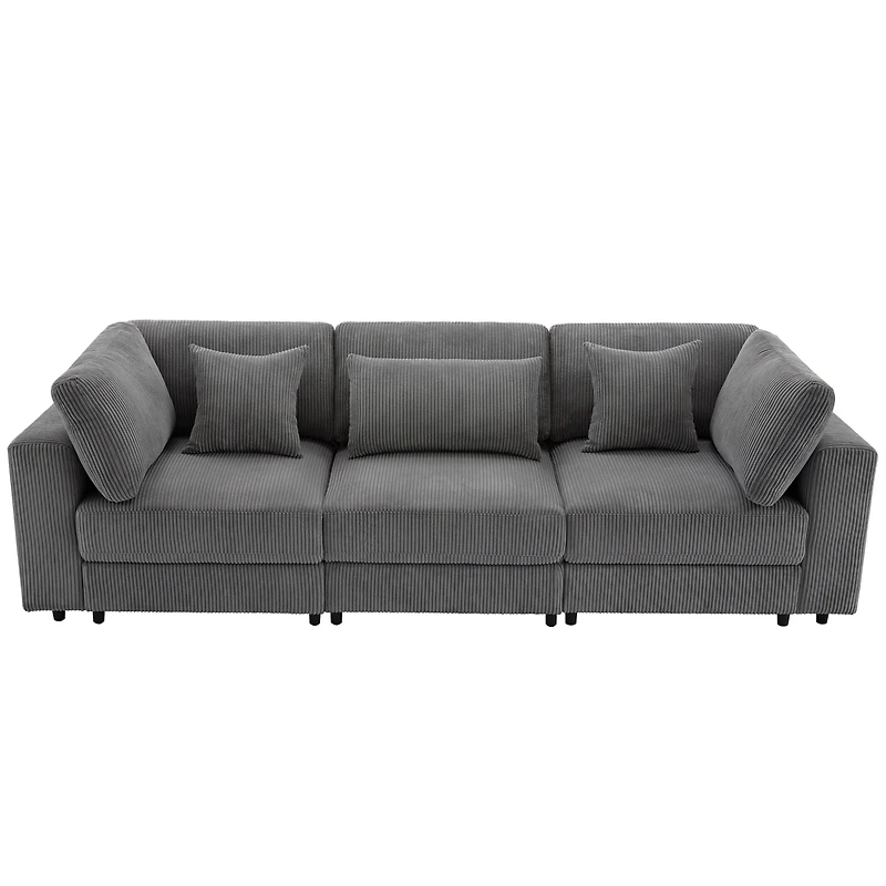 Streamdale Furniture Luxurious and Durable Corduroy Sofa with Ample Space and Easy Assembly