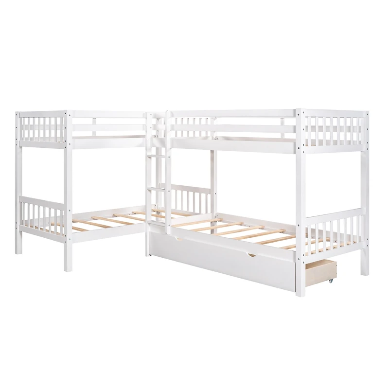 Streamdale Twin L-Shaped Bunk Bed With Drawers