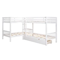 Streamdale Twin L-Shaped Bunk Bed With Drawers