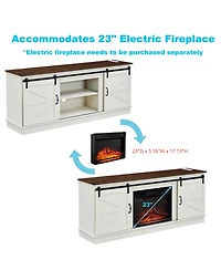 Streamdale Sliding Barn Door Tv Stand for 65/70/75" TVs with Outlets