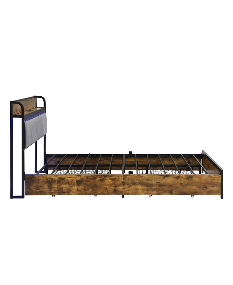 Streamdale Queen Bed Frame with Storage and Tech