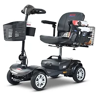 Streamdale Furniture Compact Travel Mobility Scooter: 300W Motor, 300lbs Capacity, Gloss Black