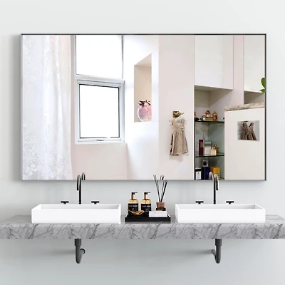 60x36" Oversized Rectangle Mirror with Removable Tray