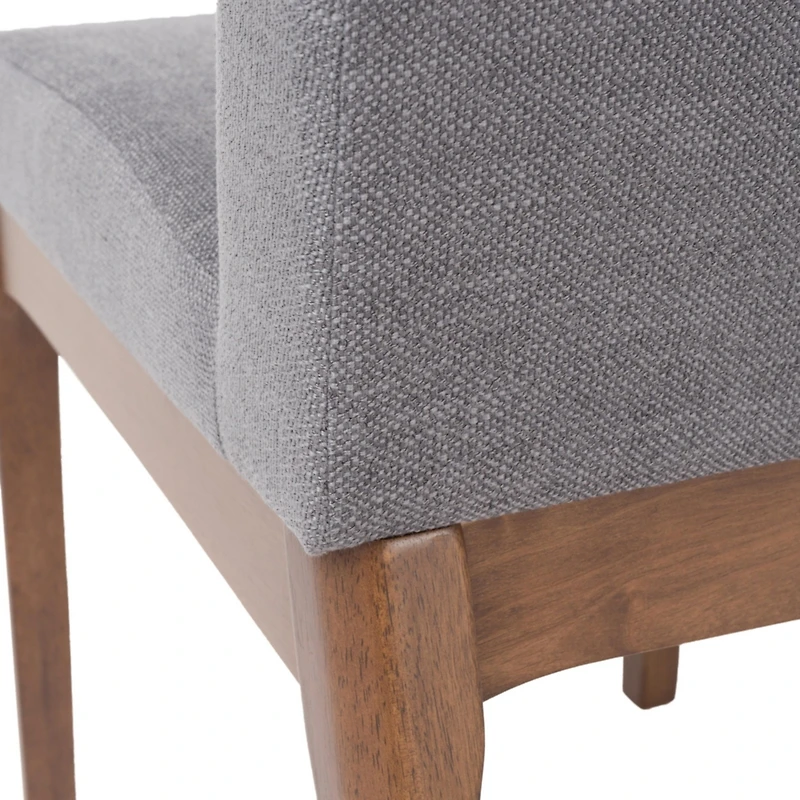 Streamdale Comfortable and Stylish Gray Linen Blended Fabric Dining Chairs