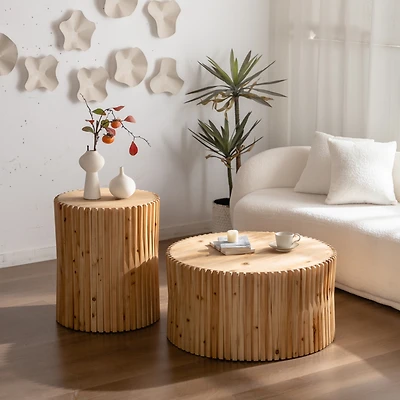 Streamdale Retro Cylindrical Coffee Table Set (2)
