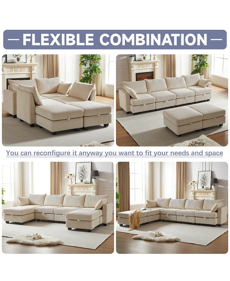 Streamdale Modular Sectional Sofa with Storage and Convertible Sleeper