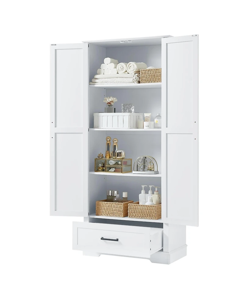 Tall Bathroom Cabinet with Adjustable Shelf and Drawer