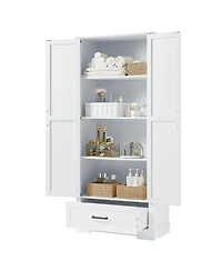 Tall Bathroom Cabinet with Adjustable Shelf and Drawer