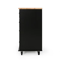 Streamdale Contemporary Kitchen Cart with Rubberwood Top