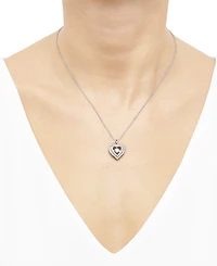 Grown With Love Lab Grown Diamond Double Heart Halo Pendant Necklace (1-1/4 ct. t.w.) in 14k White Gold, 16" +2" extender