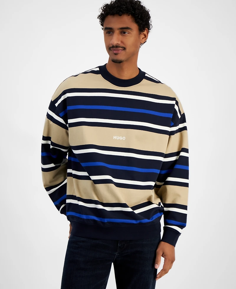 Hugo by Boss Men's Nocusery Striped Long Sleeve Crewneck Sweater