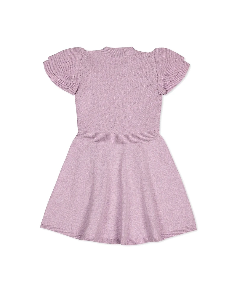 Hope & Henry Toddler Girls Double Flutter Sleeve Sweater Dress