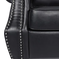 Streamdale Contemporary Faux Leather Upholstered Sofa with Nailhead Accents