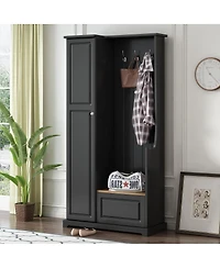 Simplie Fun Multifunctional Hall Tree With Bench and Cabinet