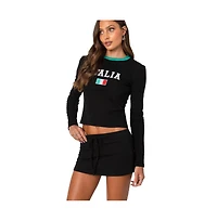 Edikted Womens Italy Long Sleeve T Shirt