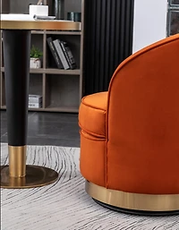 Streamdale Furniture Contemporary Velvet Swivel Chair, Orange
