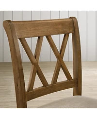 Streamdale Fabric Upholstered Counter Height Dining Chairs, Set of 2, Tan