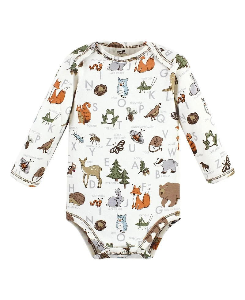 Touched by Nature Baby Boys Natural Cotton Long-Sleeve Bodysuits