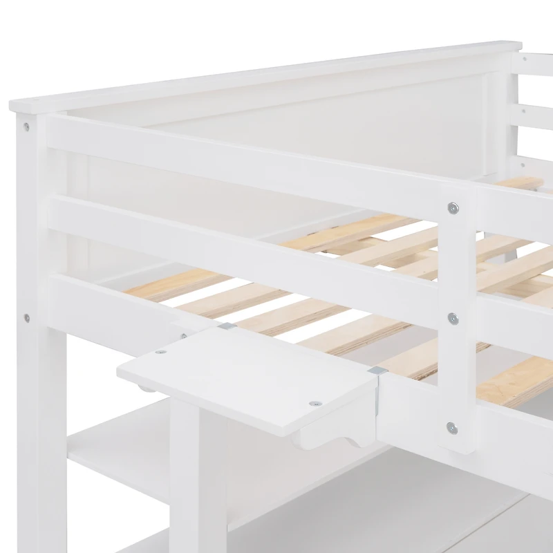 Streamdale Espresso Wooden Loft Bed with Desk and Drawers