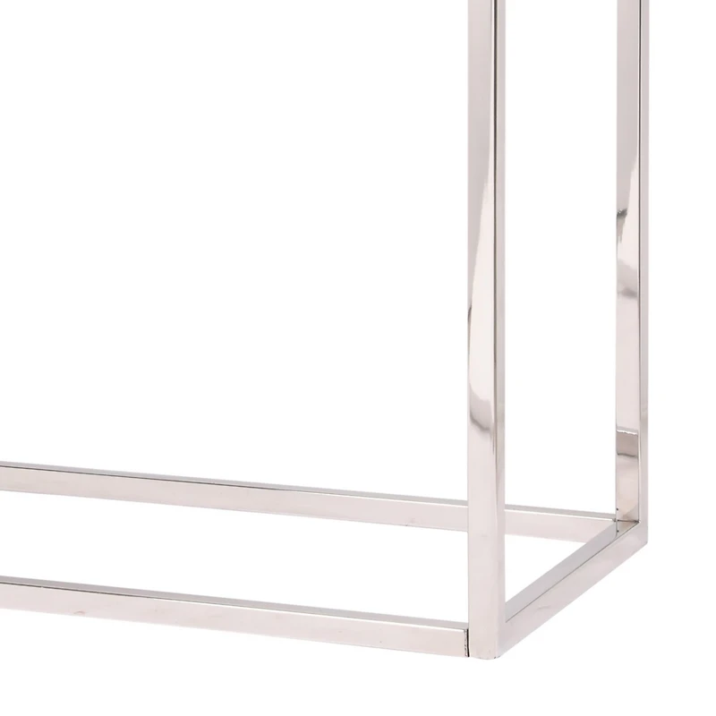 Streamdale Furniture Boho Glam Console Table Handcrafted Recycled Wood & Silver Steel