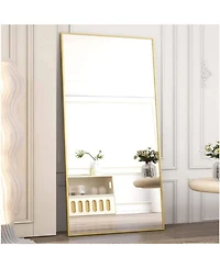 Homlux Rectangular Free Stand Mirror 18"x58" in Gold