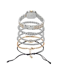 American Exchange Women's Shiny Silver or Gold Metal Alloy Band Analog Watch 26mm Gift Set