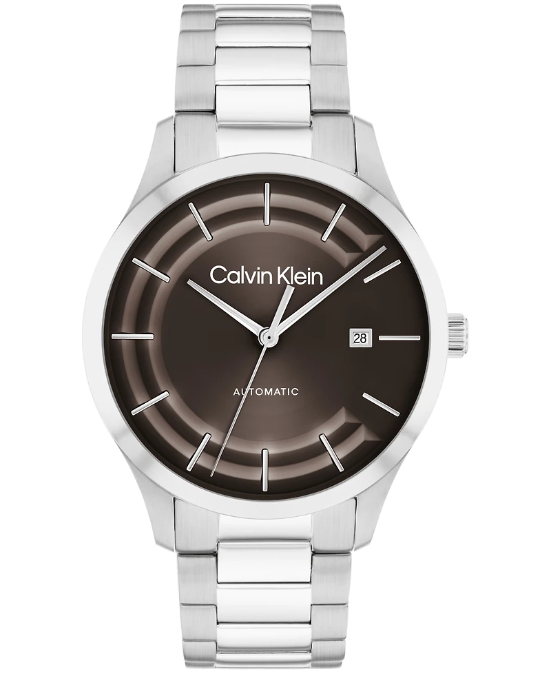 Calvin Klein Men's Iconic Automatic Sliver Stainless Steel Bracelet Watch 40mm