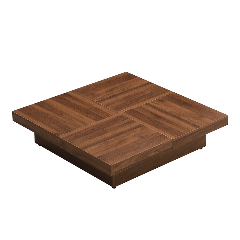 Streamdale Marble Veneer Sliding Top Coffee Table Walnut