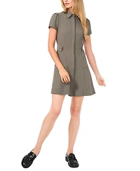 CeCe Women's Tab-Waist Fit & Flare Shirtdress