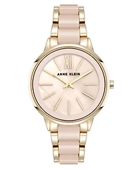 Anne Klein Women's Quartz Iridescent Acetate and Gold-Tone Alloy Metal Bracelet Watch