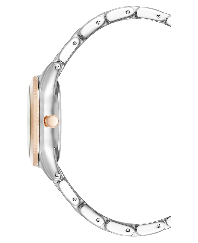Anne Klein Women's Quartz Minimalist Contemporary Tri-Tone Alloy Metal Watch, 32mm