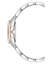 Anne Klein Women's Quartz Minimalist Contemporary Tri-Tone Alloy Metal Watch, 32mm