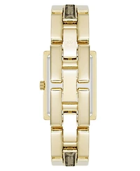 Anne Klein Women's Quartz Pyrite Gemstone Accented Gold-Tone Alloy Metal Bracelet Watch, 21mm