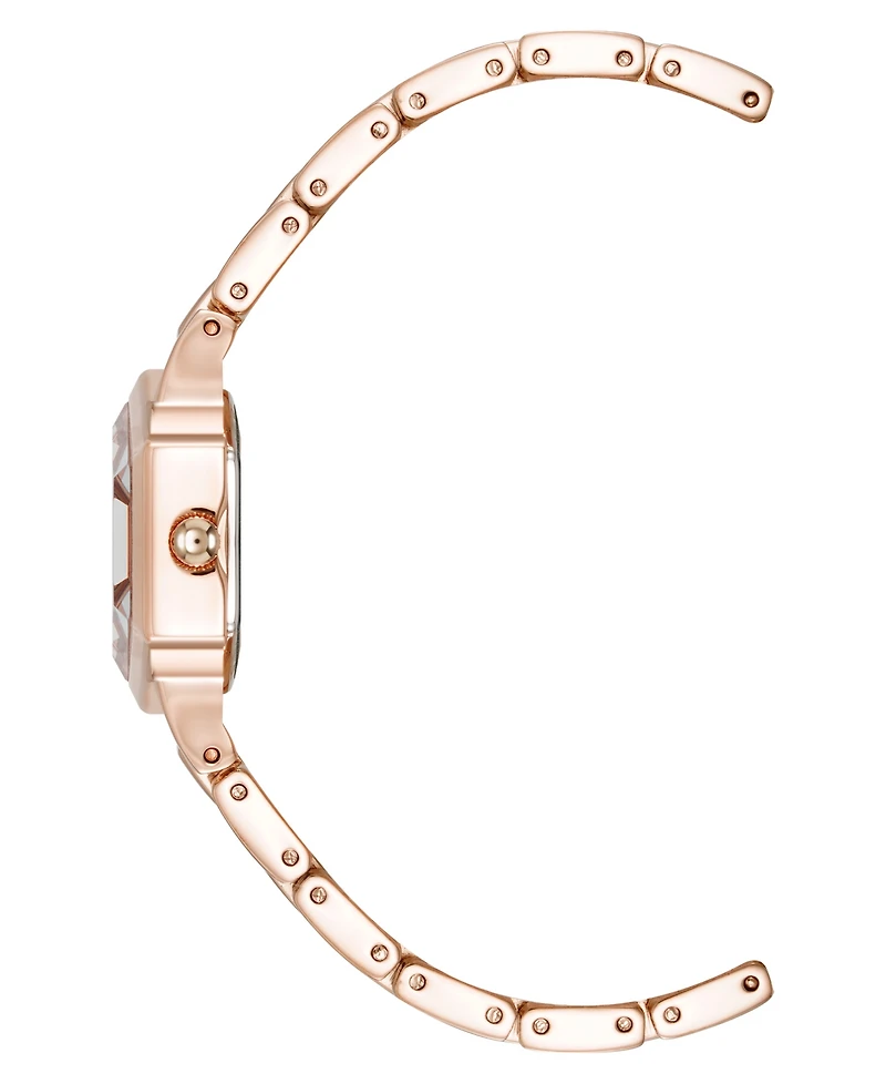 Anne Klein Women's Quartz Petite Hexagonal Rose Gold-Tone Alloy Metal Bracelet Watch, 21mm