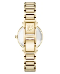 Anne Klein Women's Quartz Crystal Embellished Gold-Tone Alloy Metal Bracelet Watch, 26mm